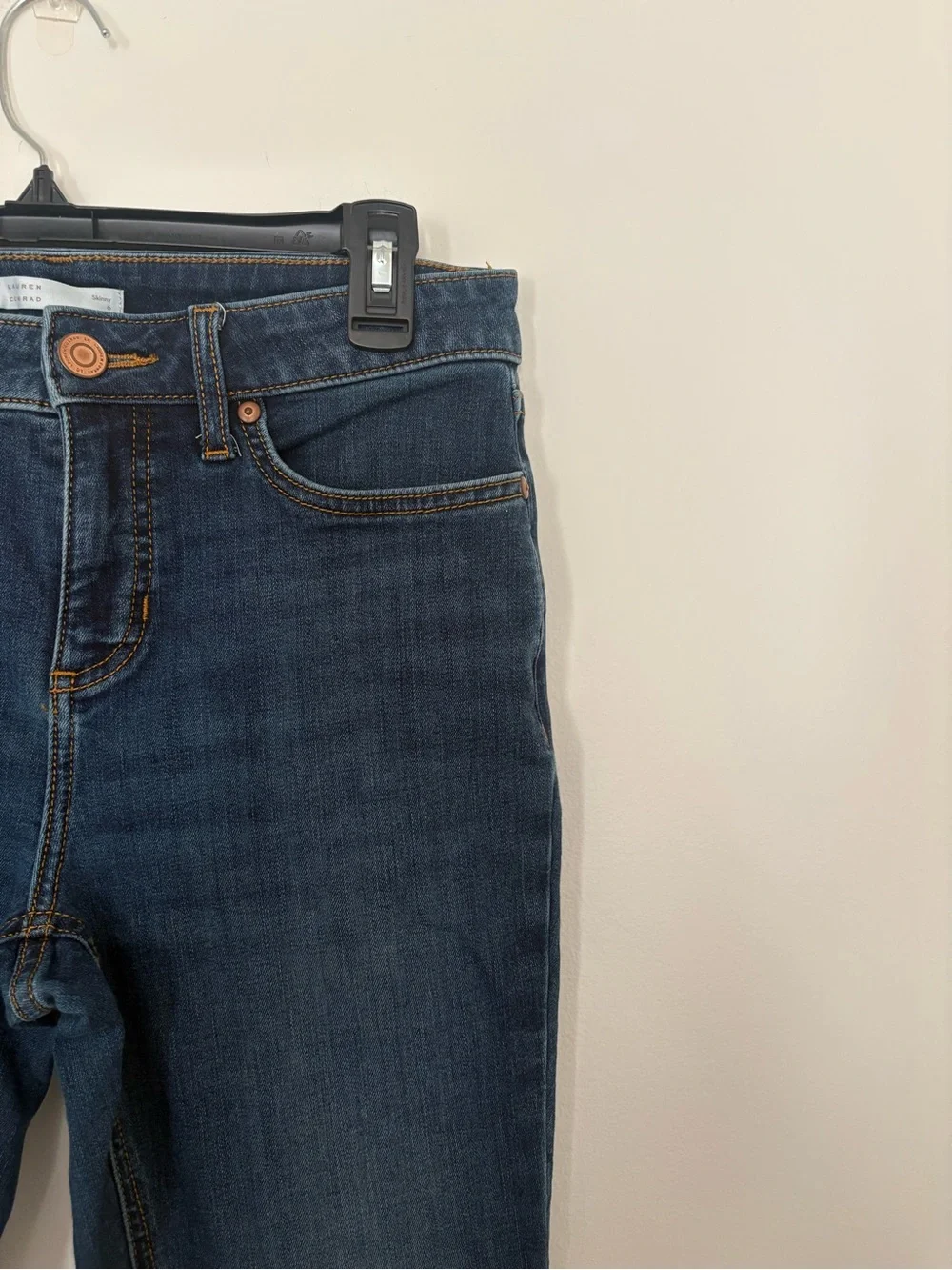 LC Lauren Conrad Women's Dark Blue Skinny Jeans Size 6
